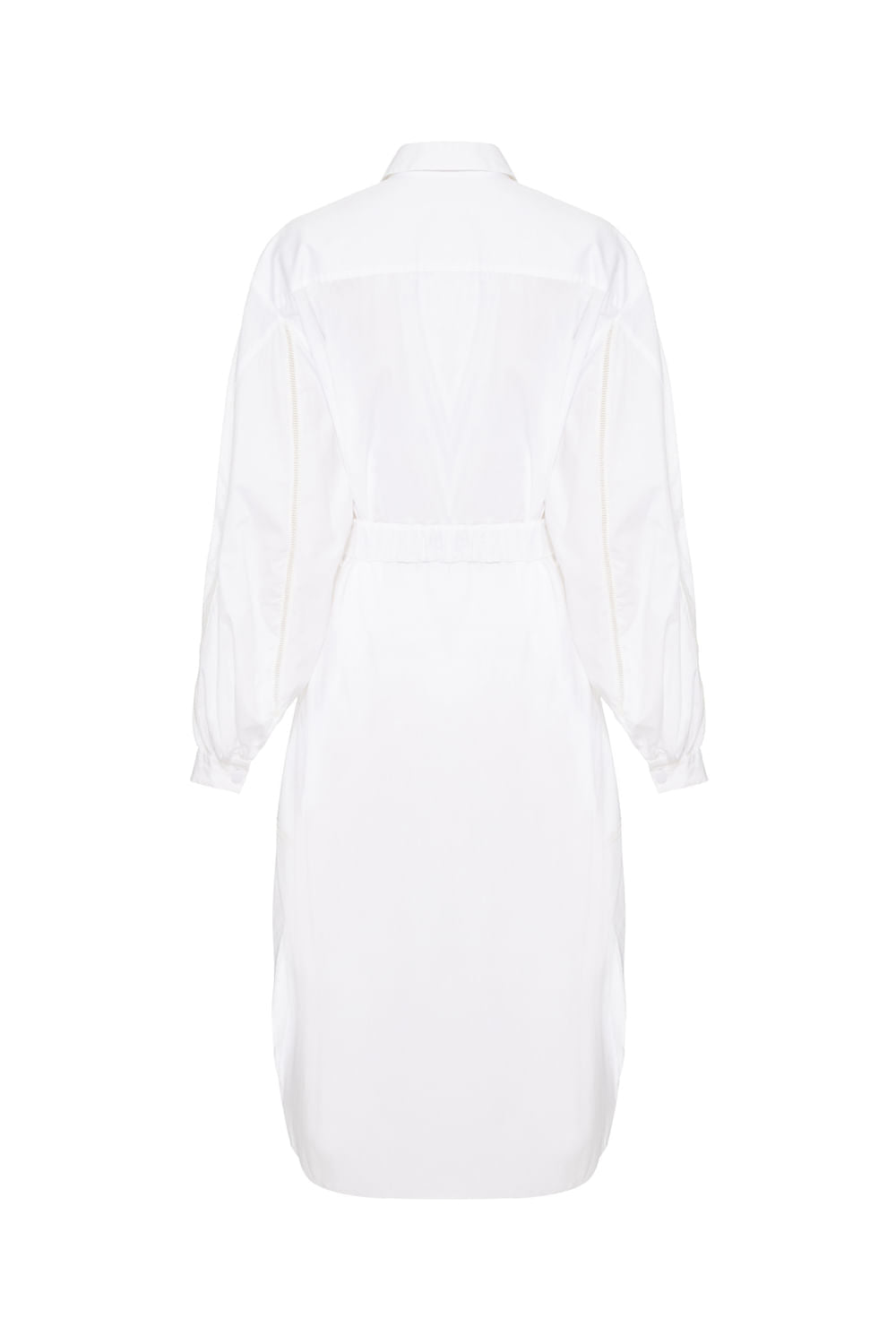 CHEMISE MÍDI ENTREMEIO VAZADO BRANCO