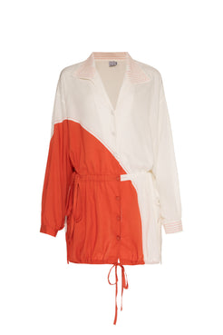 PARKA AMARRAÇÃO BICOLOR - AP03 OFF E LARANJA