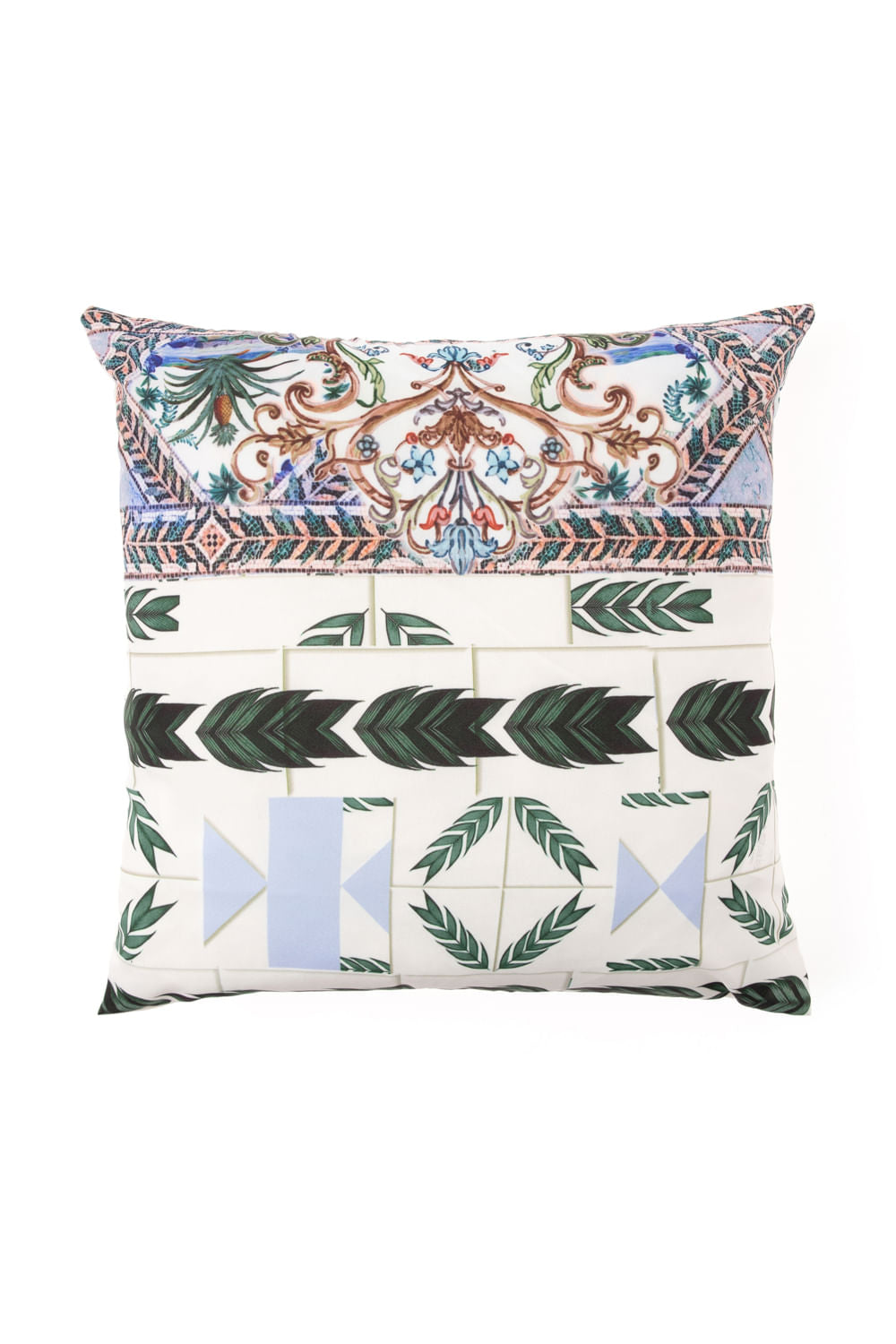 ALMOFADA ÉTNICO TROPICAL KADU DANTAS OFF WHITE
