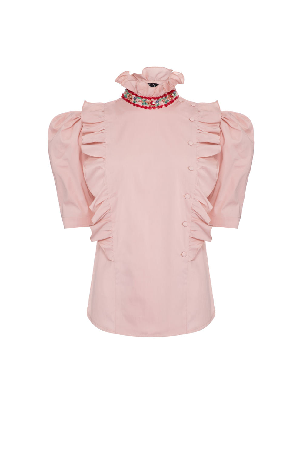 Camisa manga curta soft 60's rosa