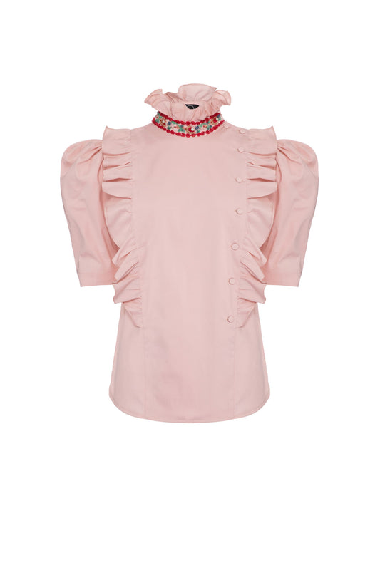 Camisa manga curta soft 60's rosa