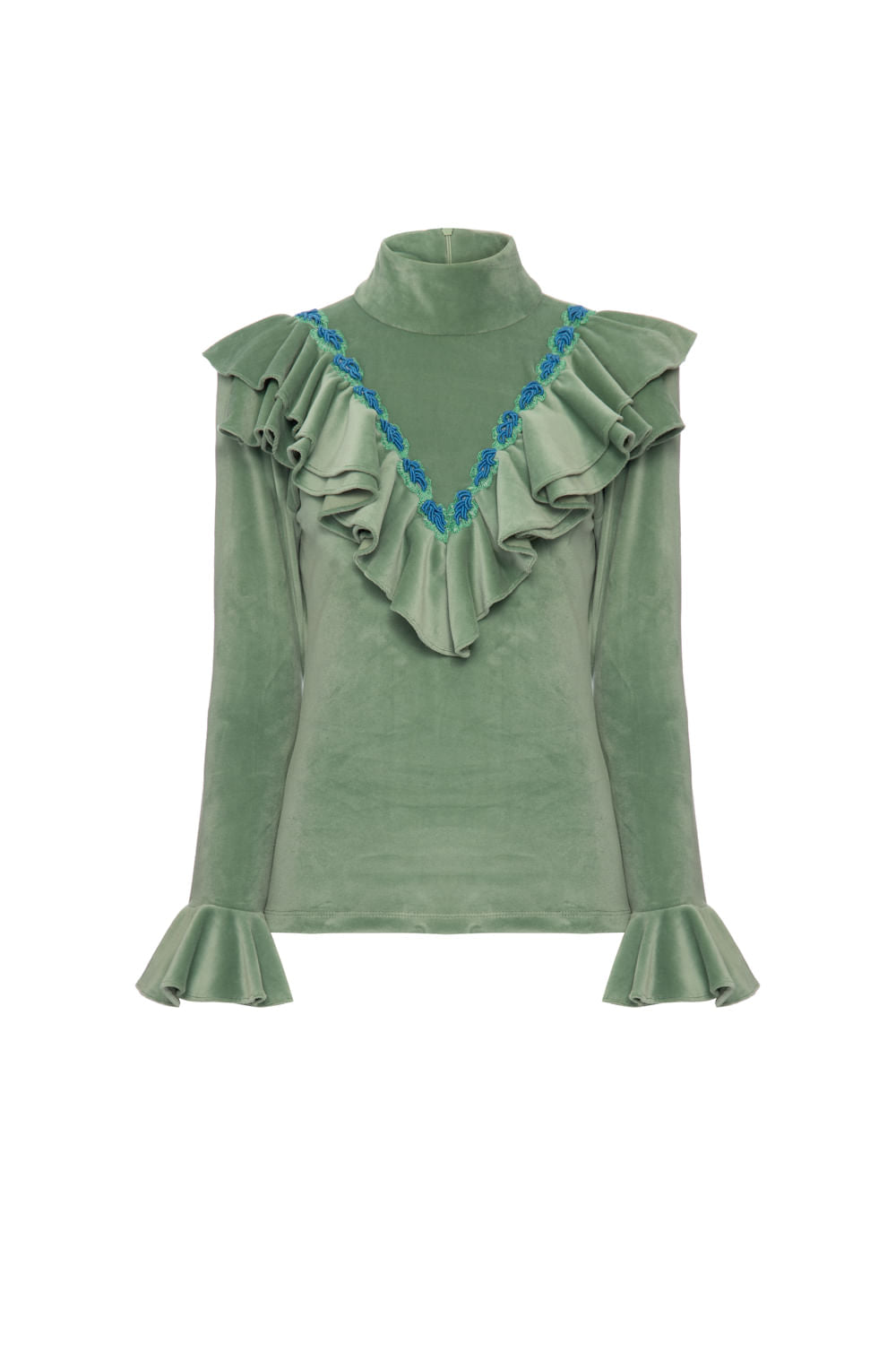Blusa babado beauty sober verde