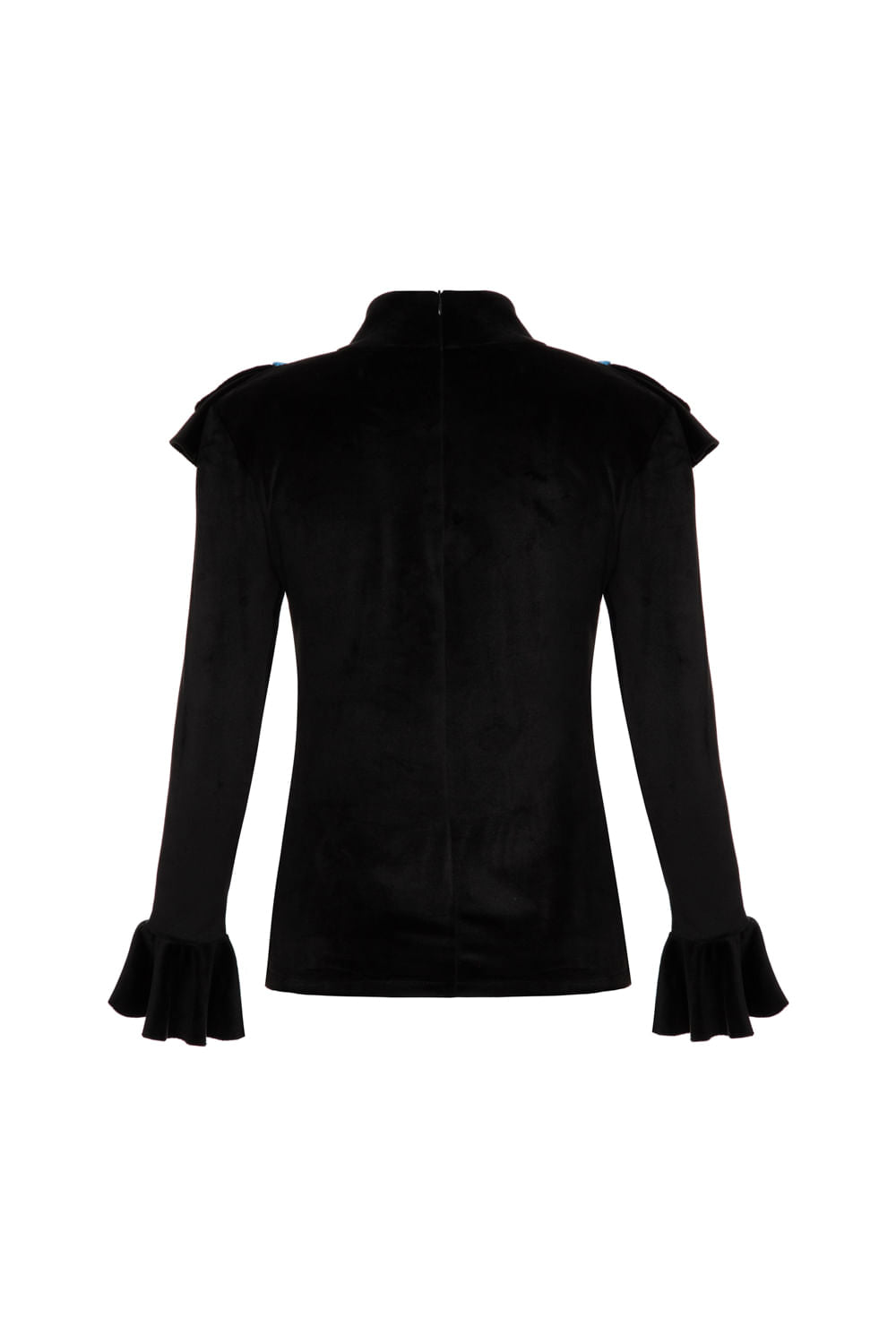 BLUSA BABADO BEAUTY SOBER PRETO