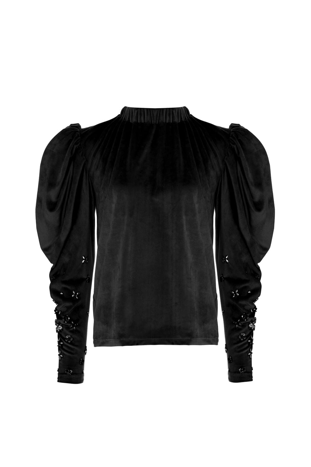 BLUSA MANGA BUFANTE BEAUTY SOBER PRETO