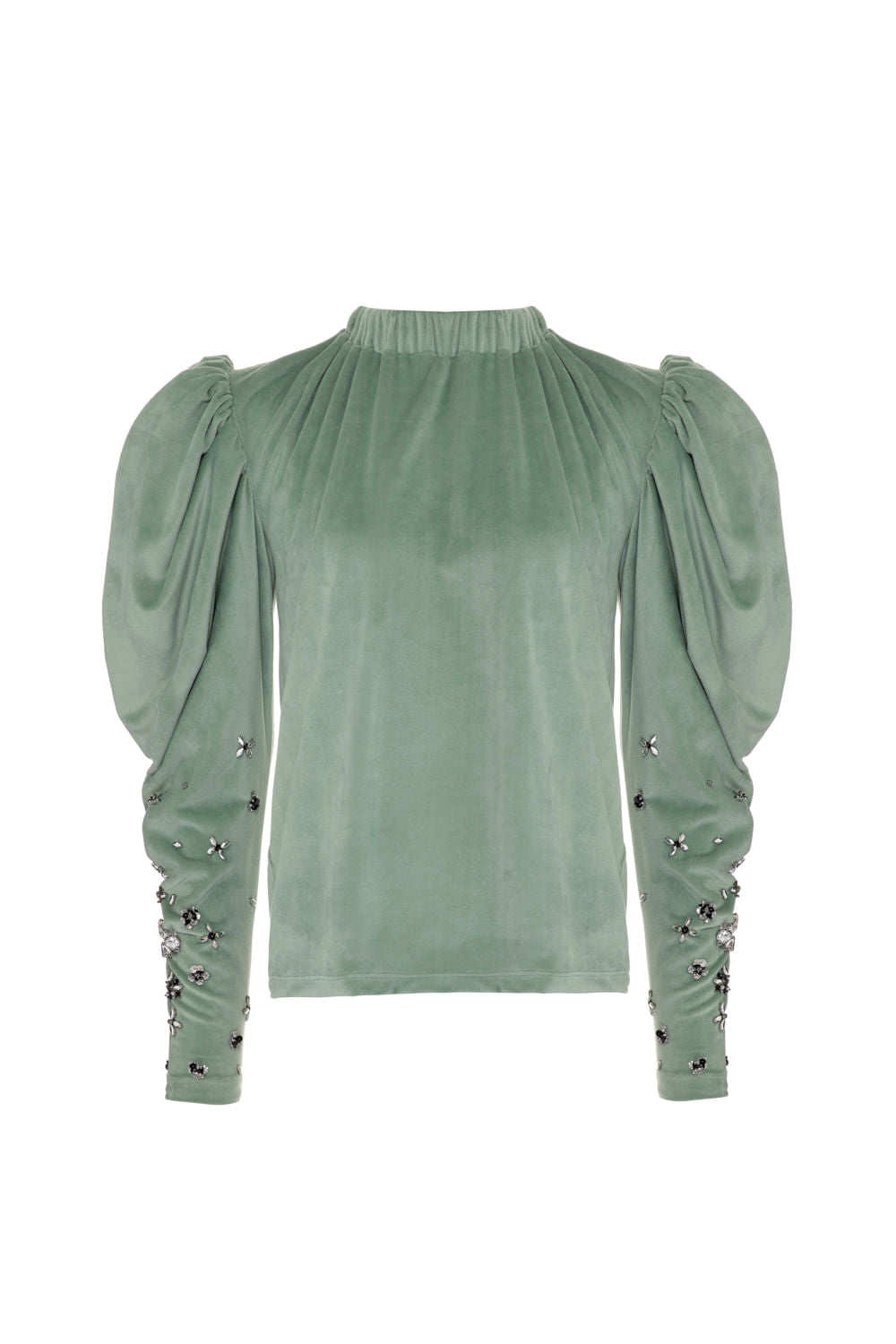 Blusa manga bufante beauty sober verde