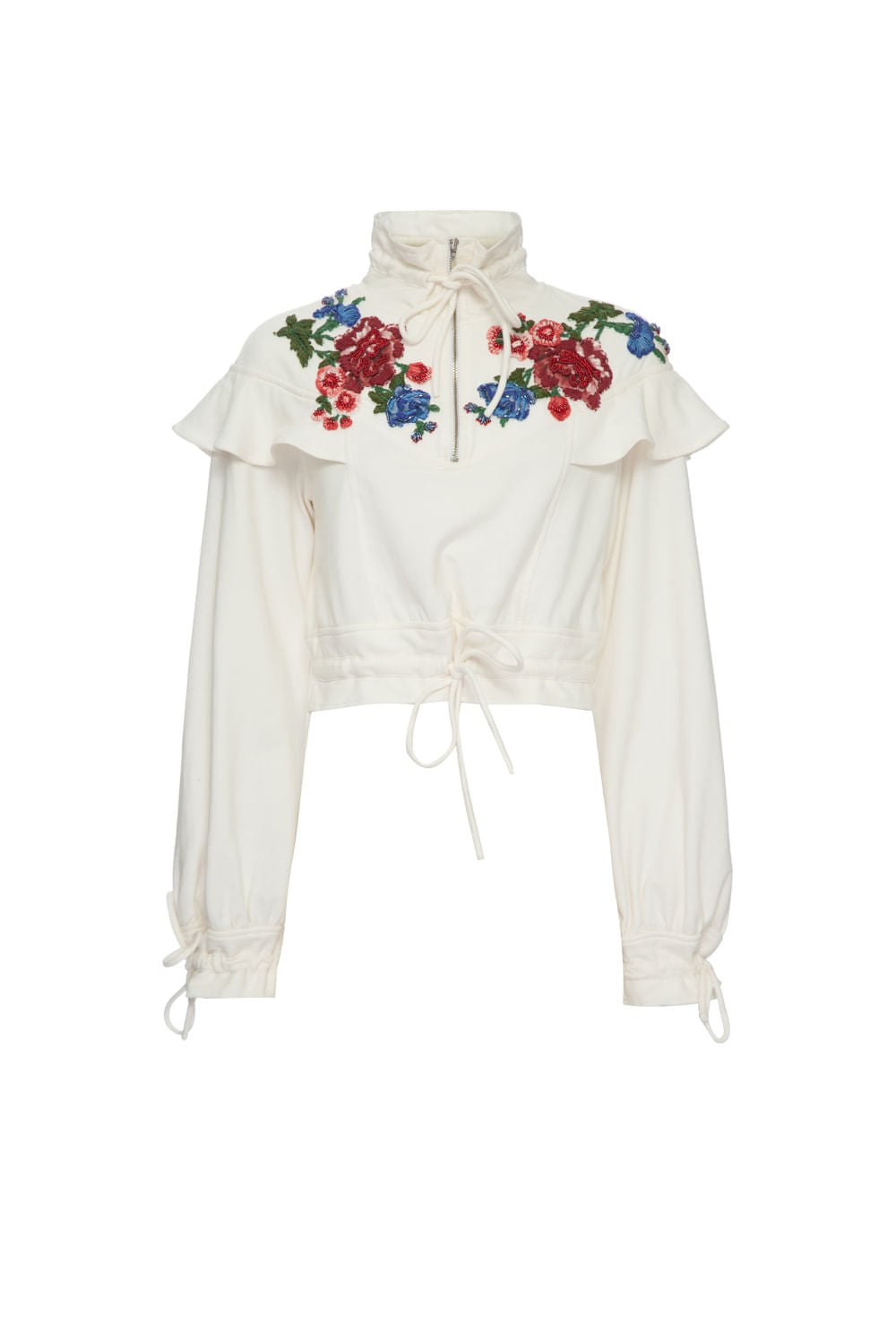 TOP BORDADO PALA MOLETOM OFF WHITE