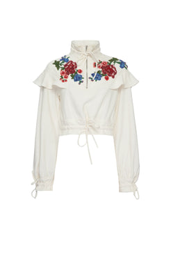 TOP BORDADO PALA MOLETOM OFF WHITE