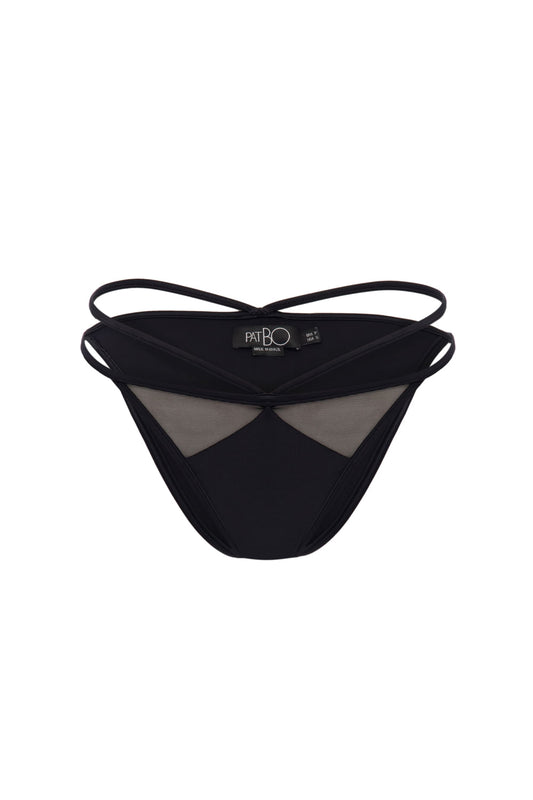 CALCINHA BIQUÍNI TULE LYCRA SNIP PRETO