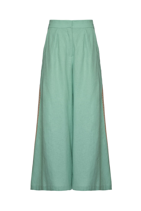 CALÇA LINHO ENTREMEIO VERDE