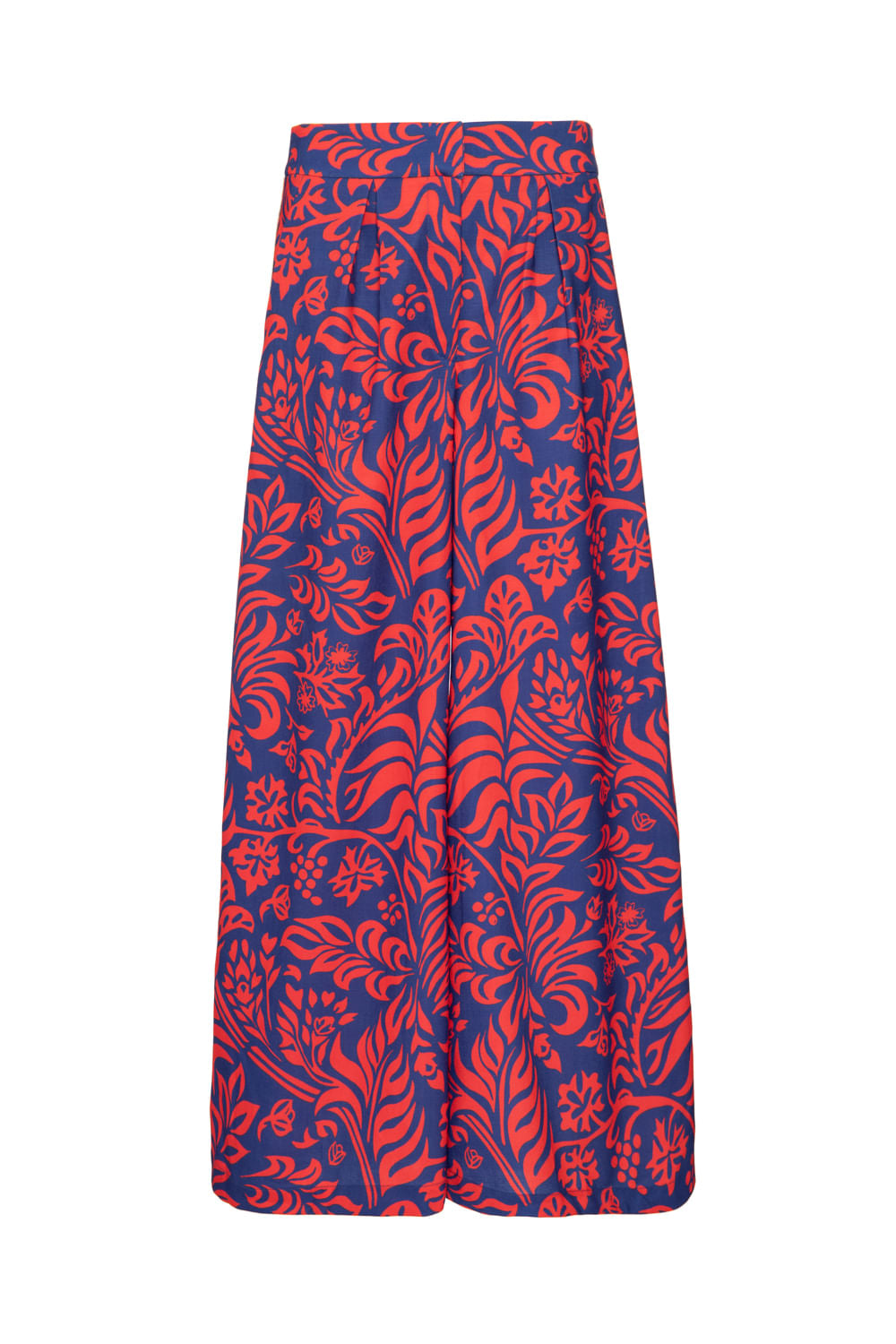 CALÇA AMPLA TROPICAL GRÁFICO AZUL