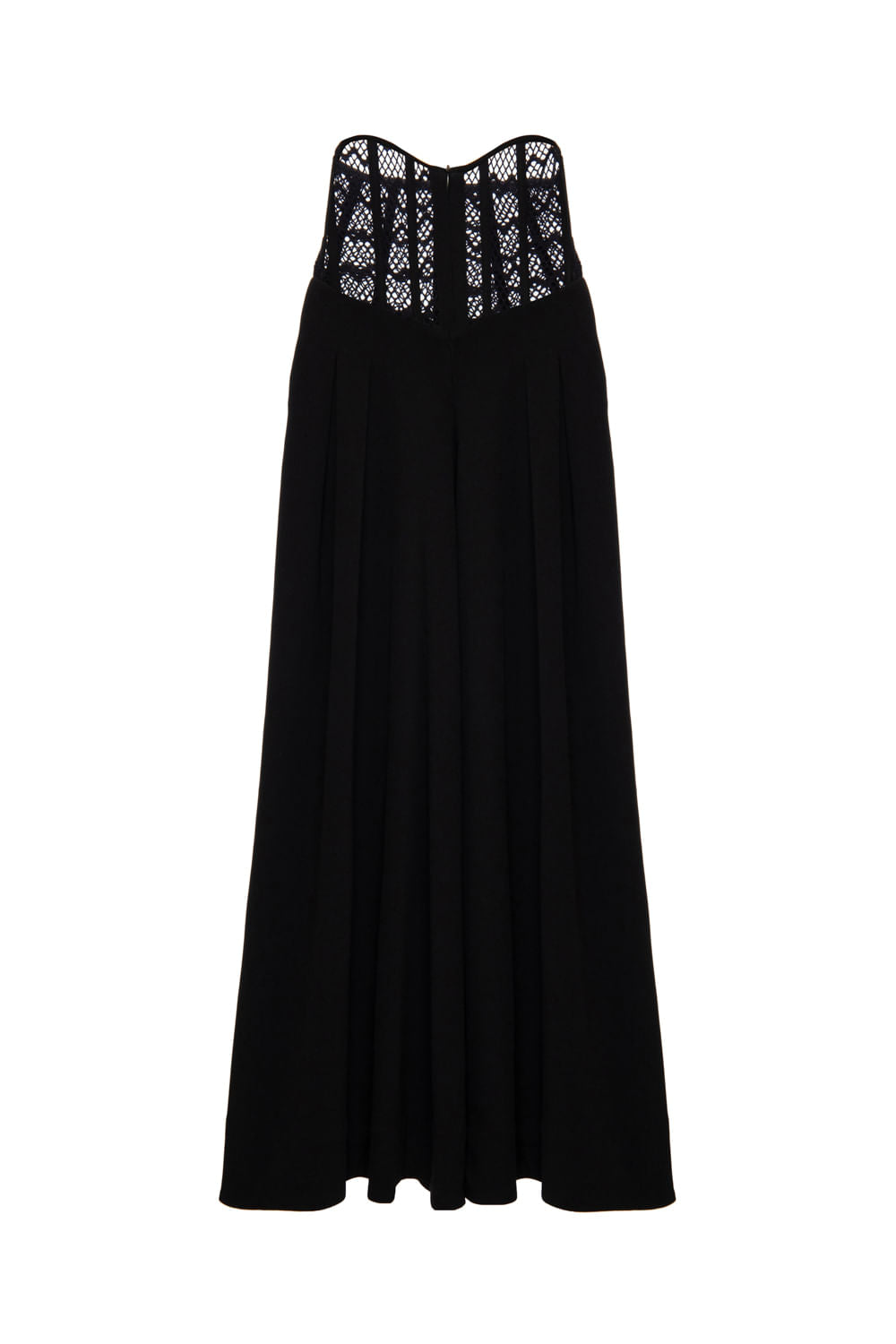 CALÇA COM CORSET DE CREPE E TELA PRETO