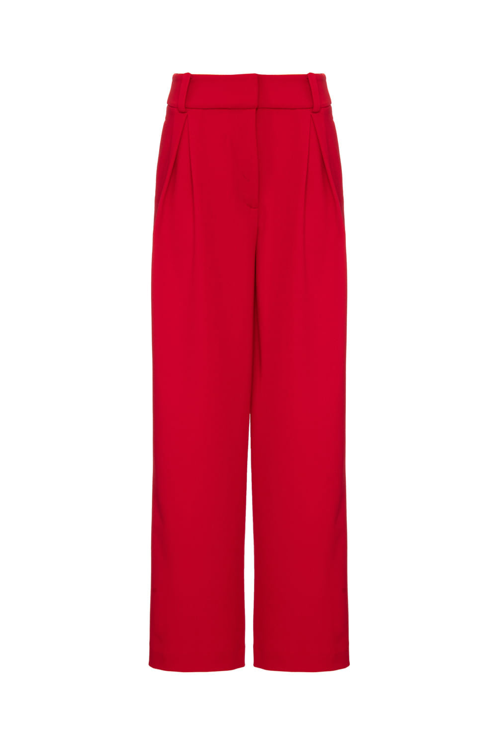 Calça reta crepe posh vermelho