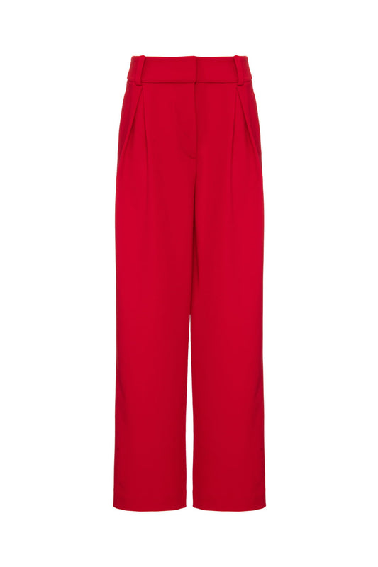 CALÇA RETA CREPE POSH VERMELHO