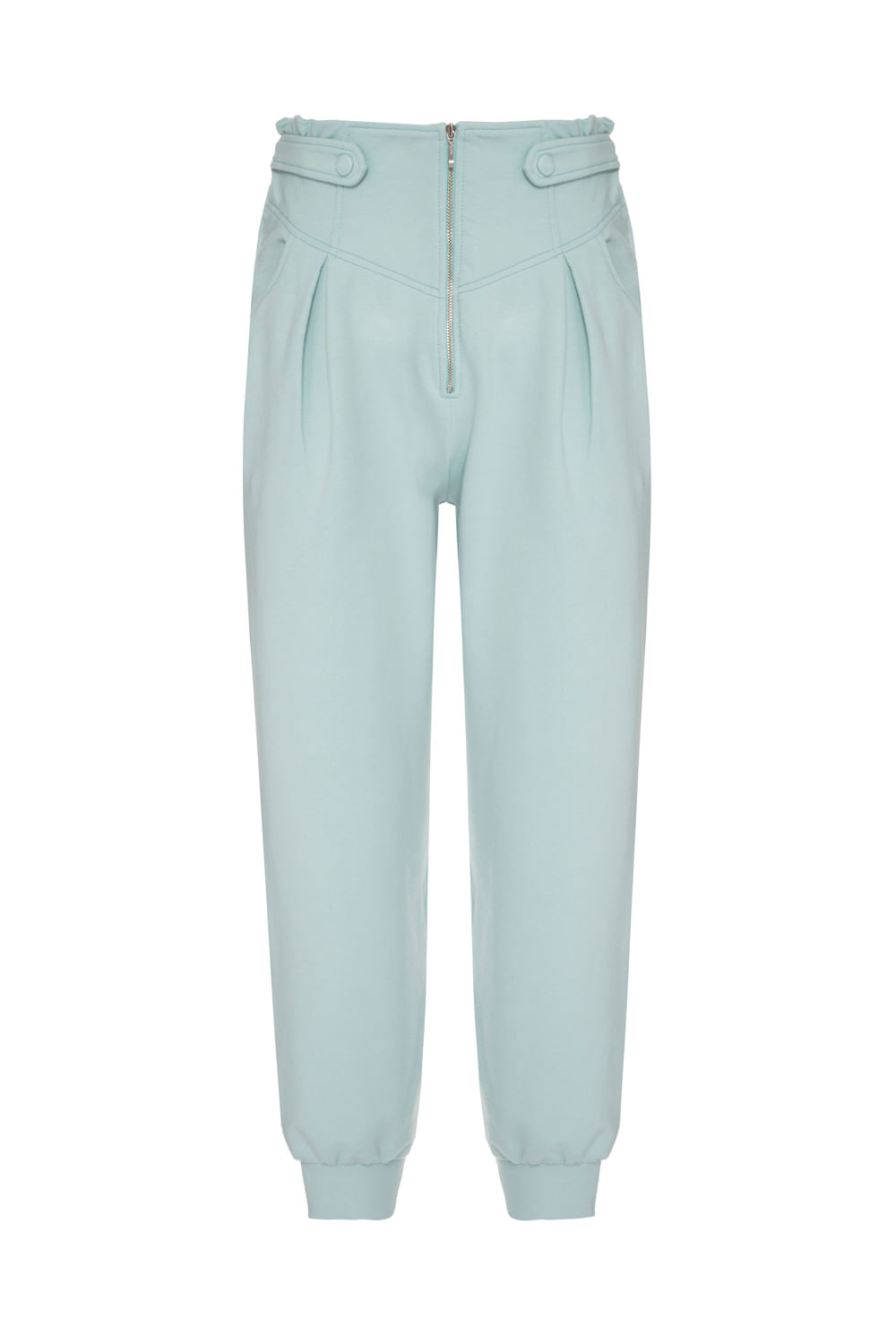 CALÇA MOLETOM ZÍPER VERDE CLARO