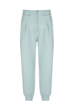 CALÇA MOLETOM ZÍPER VERDE CLARO