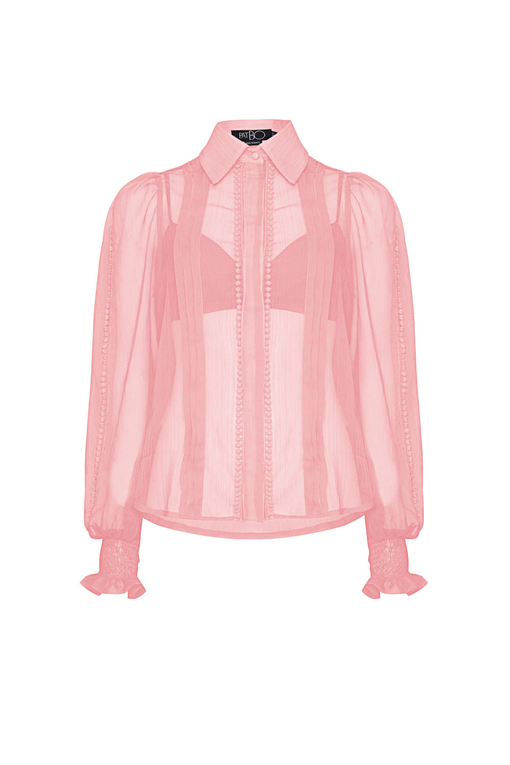 CAMISA SILKY PLISSÊ ROSA