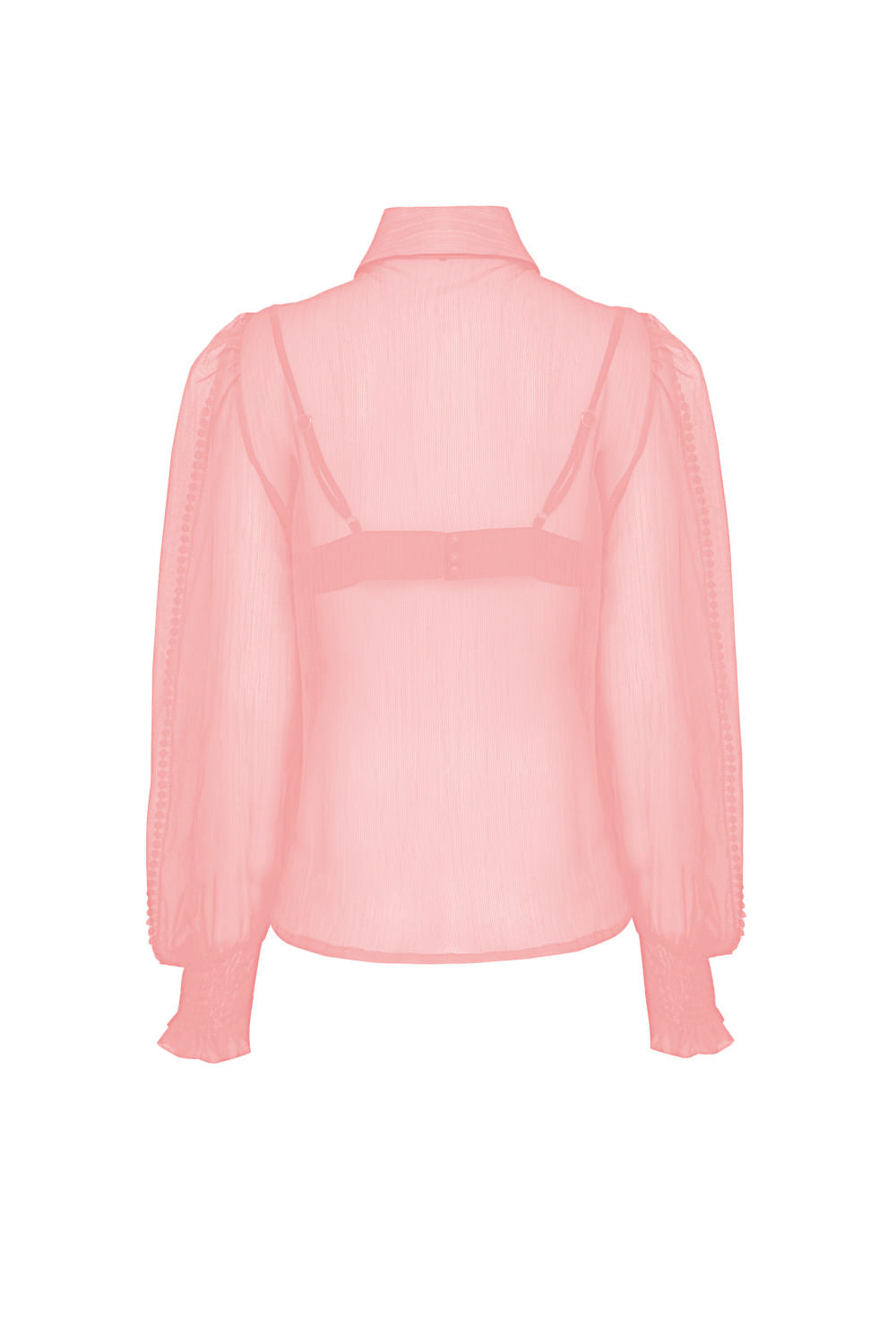 CAMISA SILKY PLISSÊ ROSA