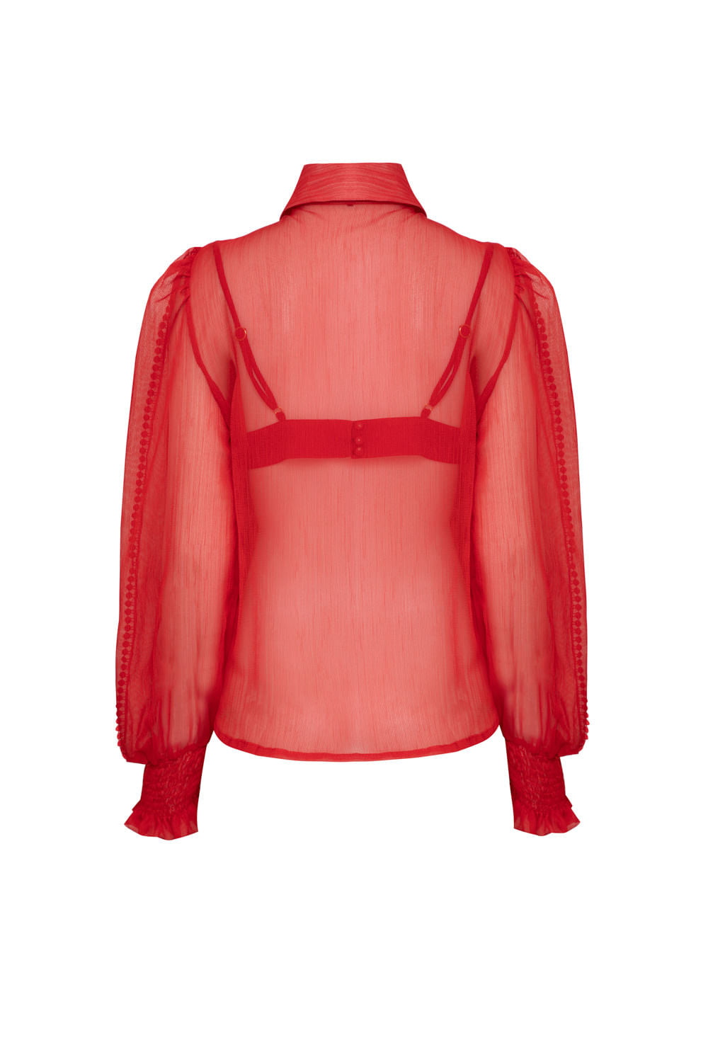 CAMISA SILKY PLISSÊ VERMELHO