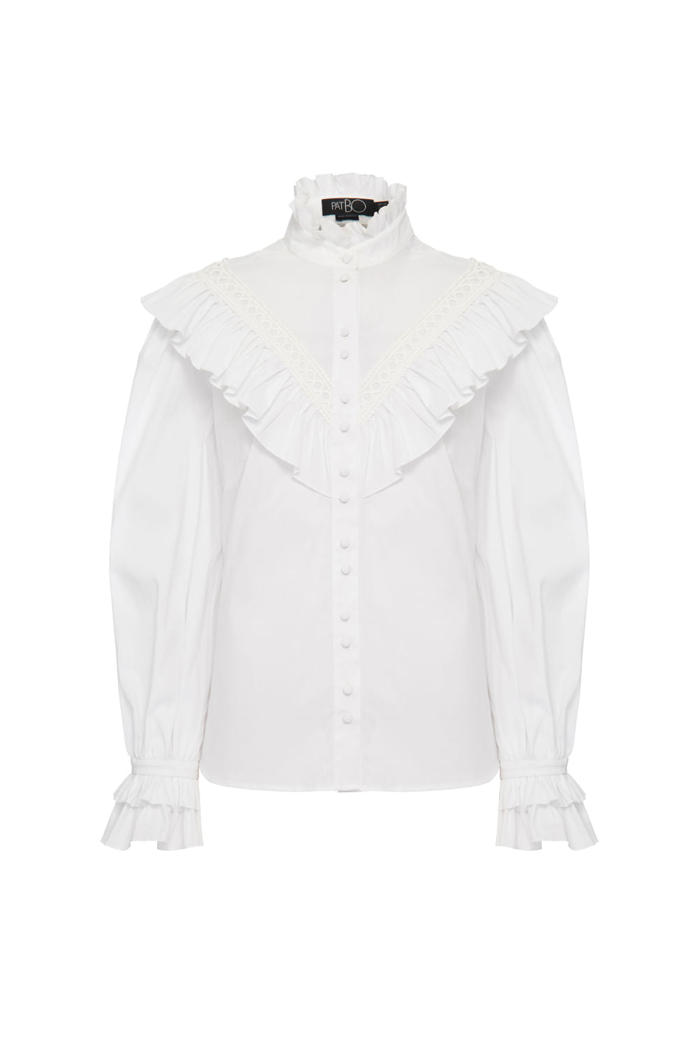 Camisa babados soft 60's branco