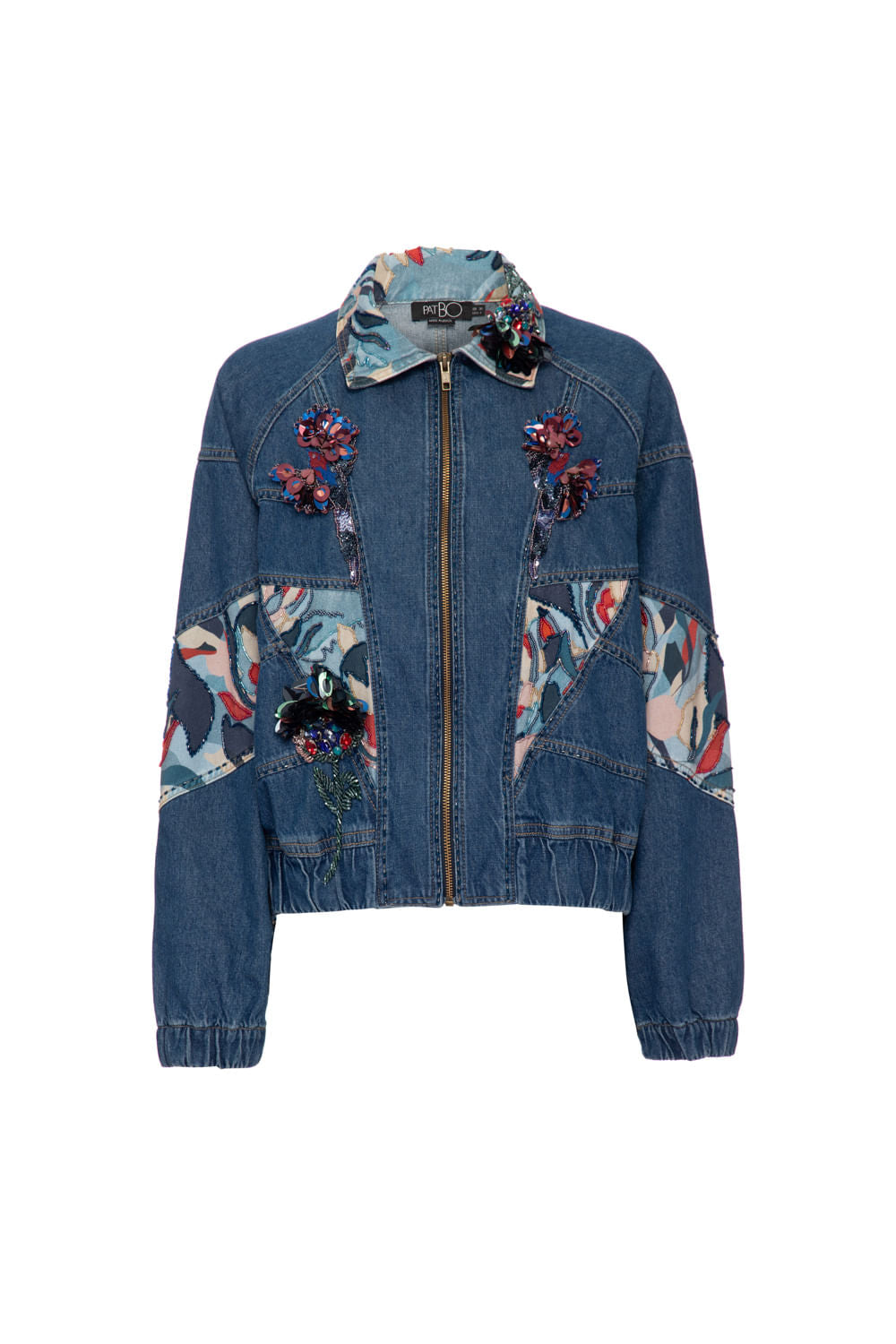 Jaqueta patch upscale denim azul