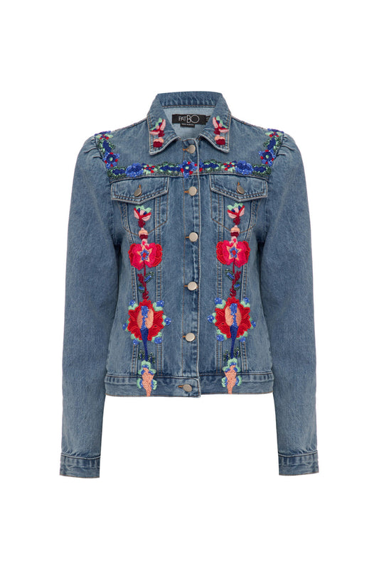 JAQUETA BORDADA UPSCALE DENIM AZUL
