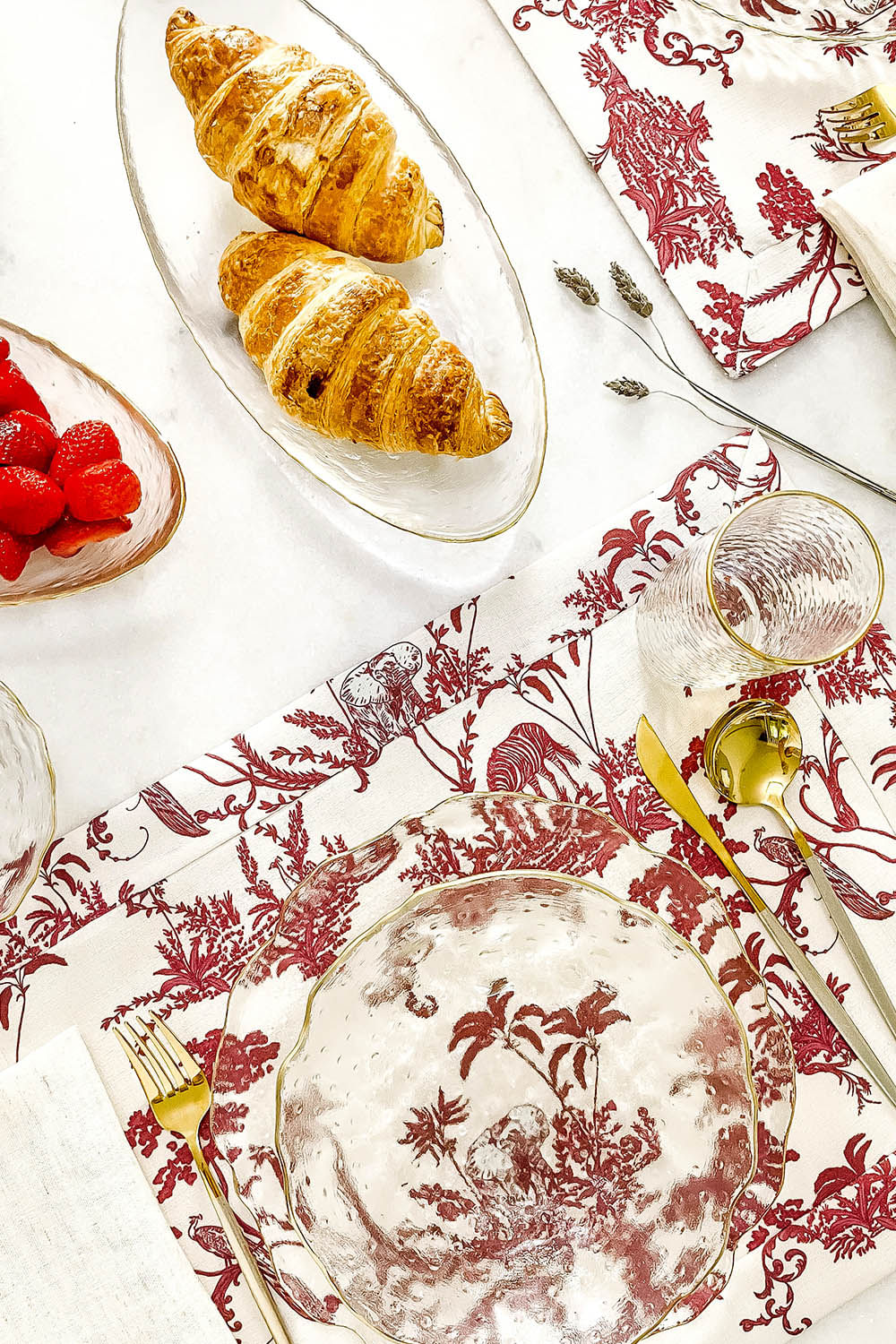 JOGO AMERICANO TOILE DE JOUY  VERMELHO