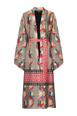 Kimono longo zaya retrÃ´ verde