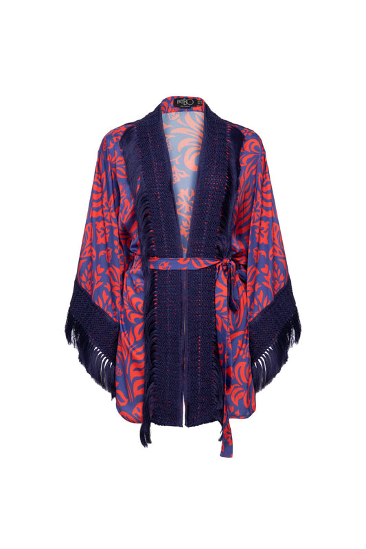 KIMONO TROPICAL GRÁFICO AZUL