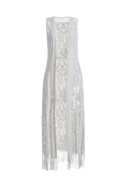 KIMONO METALLIC LACE OFF WHITE