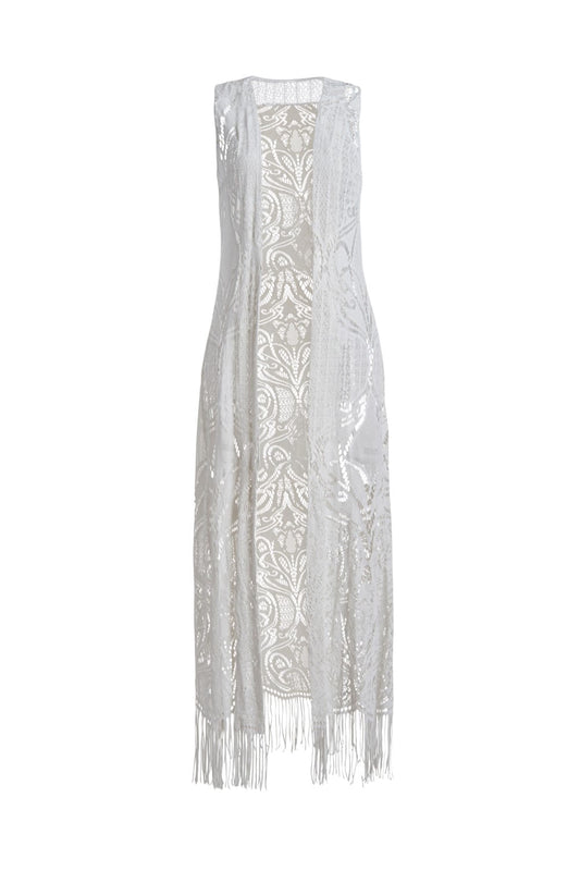 KIMONO METALLIC LACE OFF WHITE