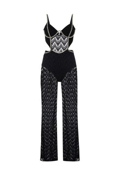 MACACÃO HAND-BEADED  PRETO