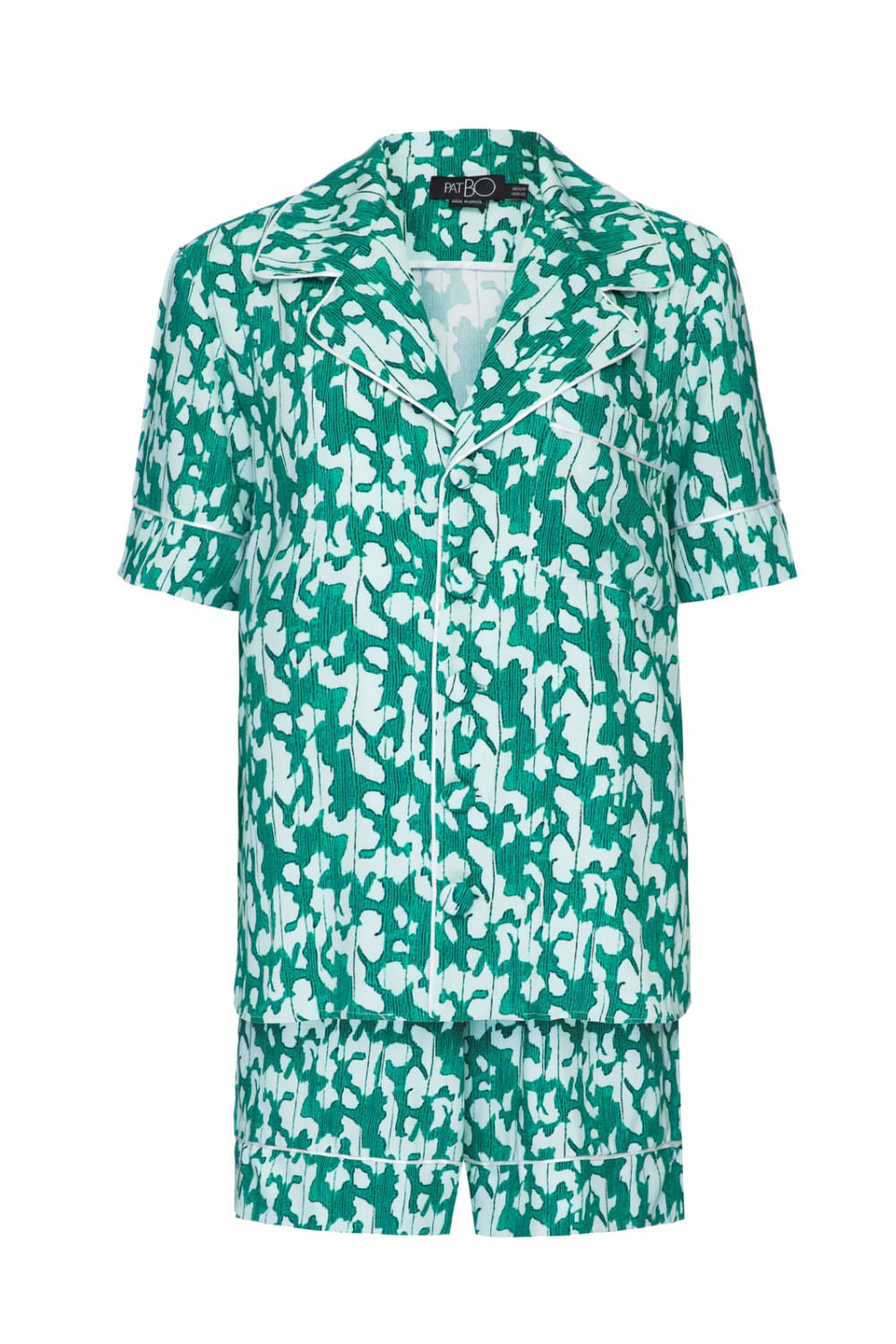 PIJAMA CURTO ANIMAL PLANT KADU DANTAS VERDE