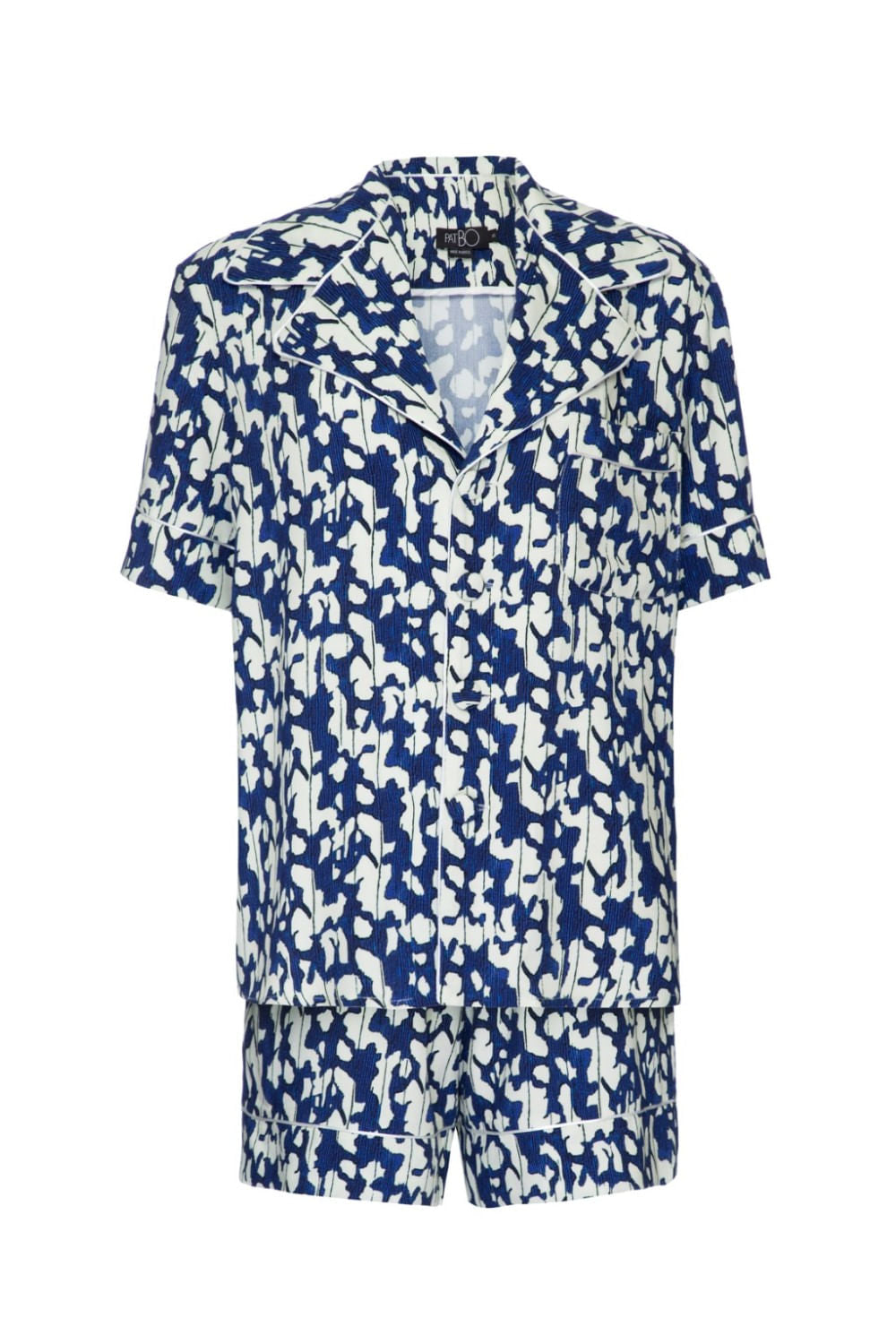 PIJAMA CURTO ANIMAL PLANT KADU DANTAS AZUL