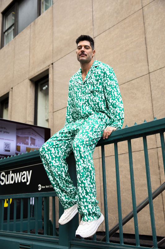 PIJAMA LONGO ANIMAL PLANT KADU DANTAS VERDE