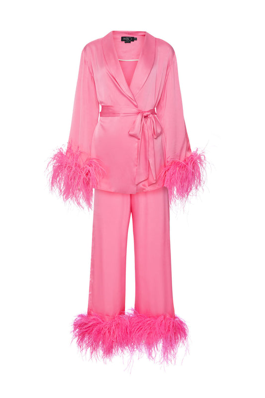 PIJAMA LONGO CLASSY FEATHERS ROSA