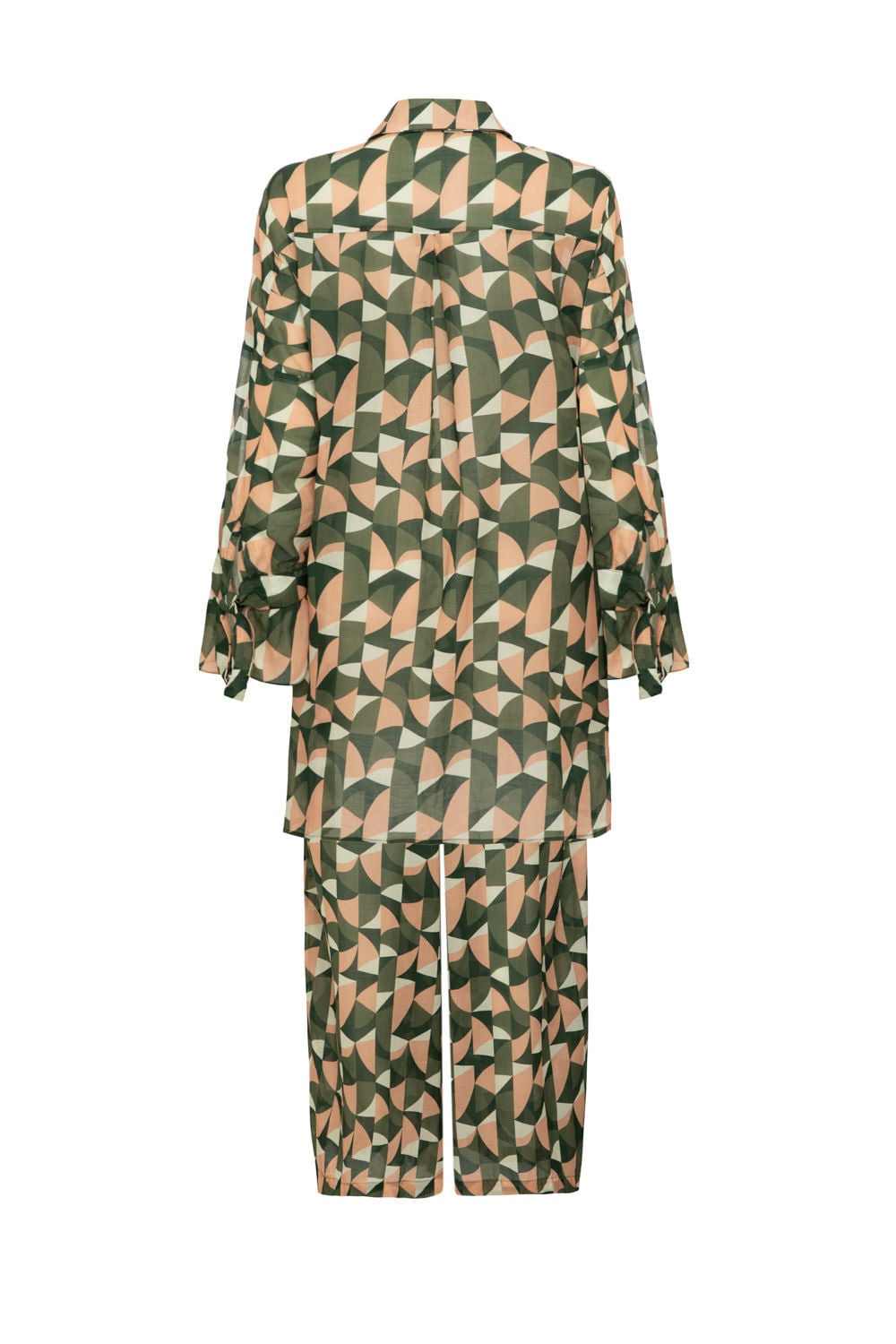 PIJAMA LONGO GEOMÉTRICO ZELLIJ VERDE