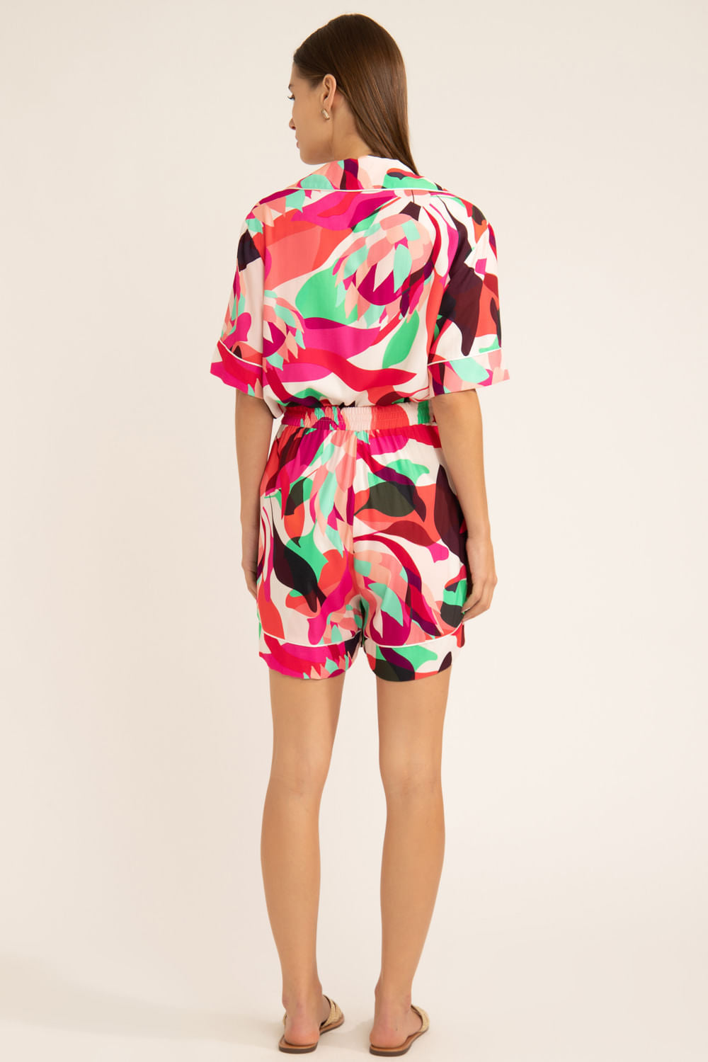 PIJAMA CURTO PROTEA ROSA