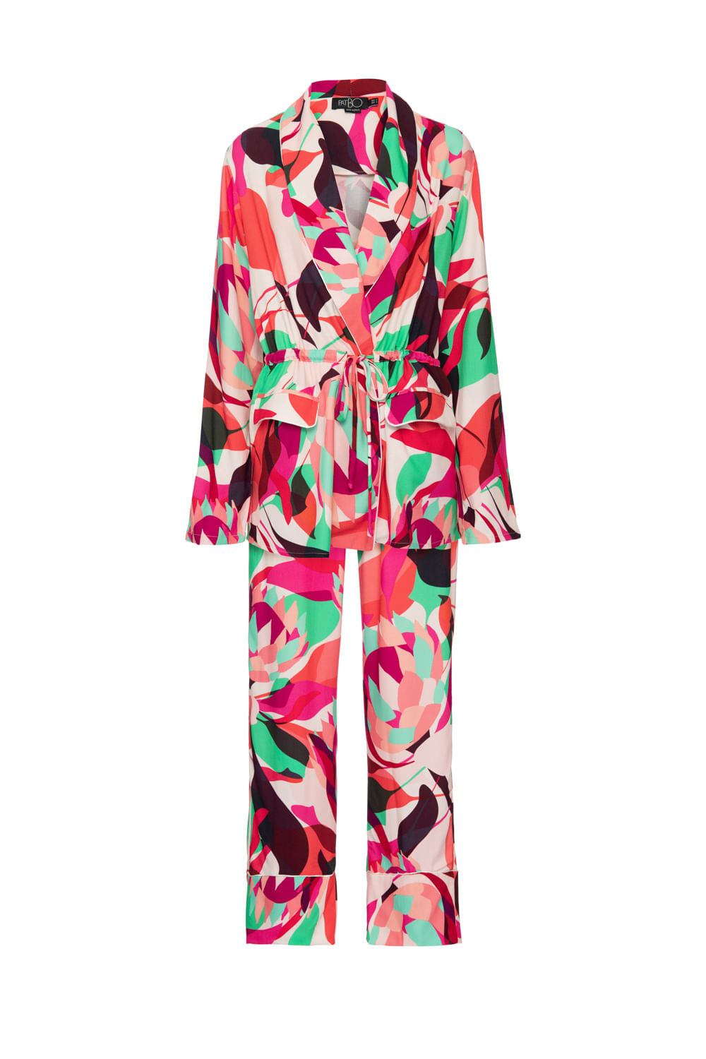 PIJAMA LONGO AMARRAÇÃO PROTEA ROSA