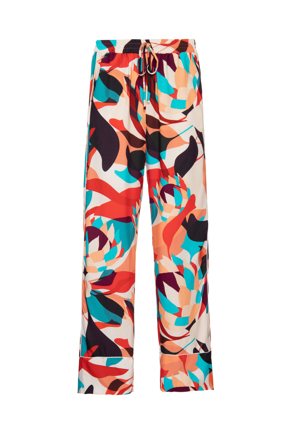 Pijama longo amarração protea laranja