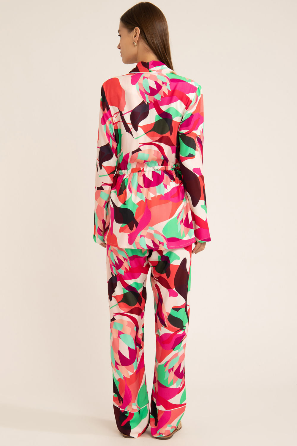 PIJAMA LONGO AMARRAÇÃO PROTEA ROSA