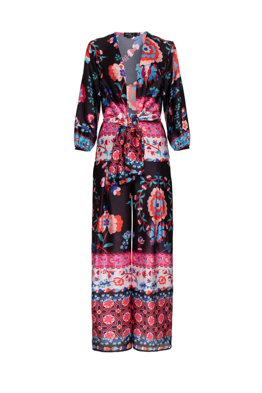 PIJAMA LONGO DAMASCENA PRETO