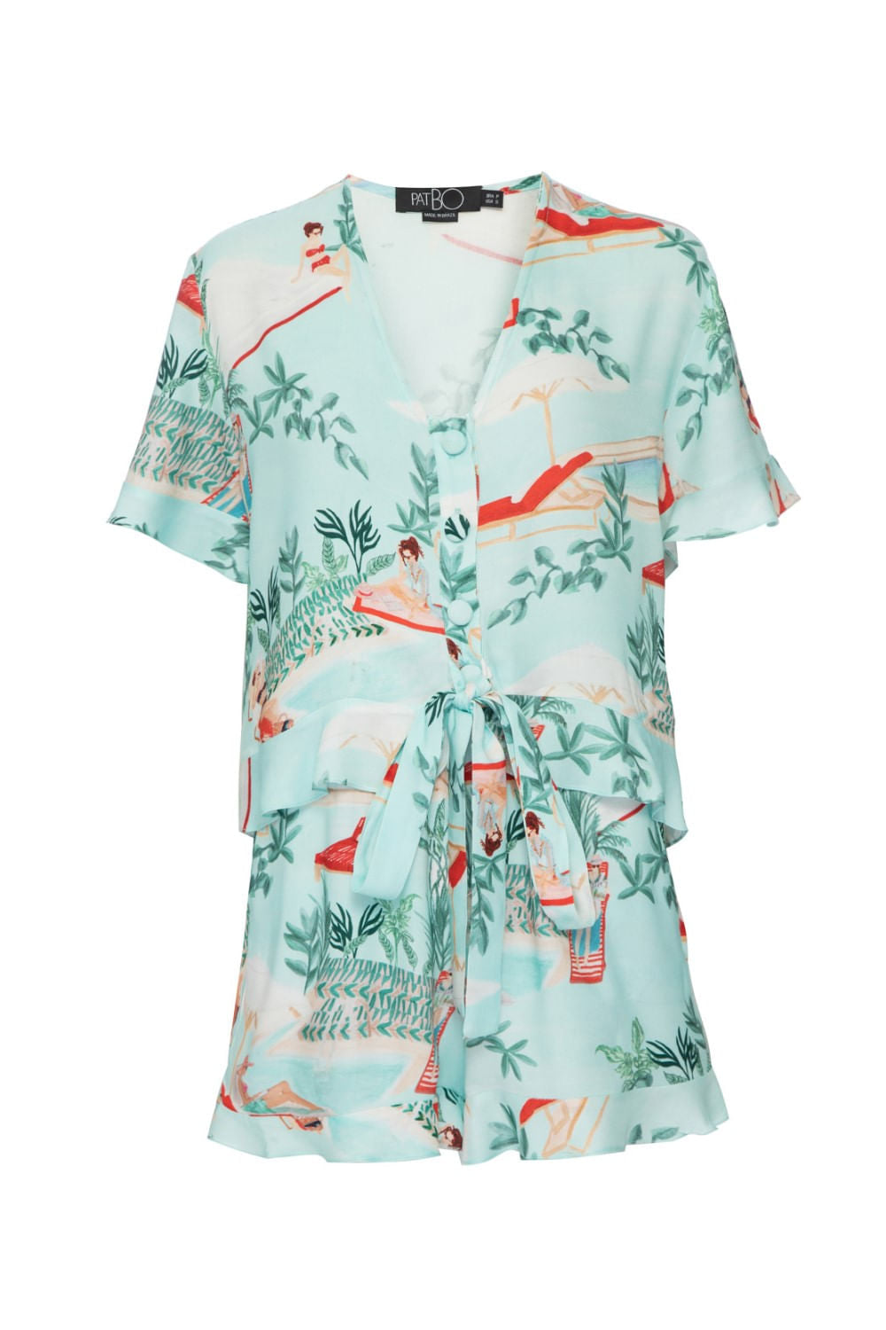 PIJAMA CURTO BABADO SALINE AZUL
