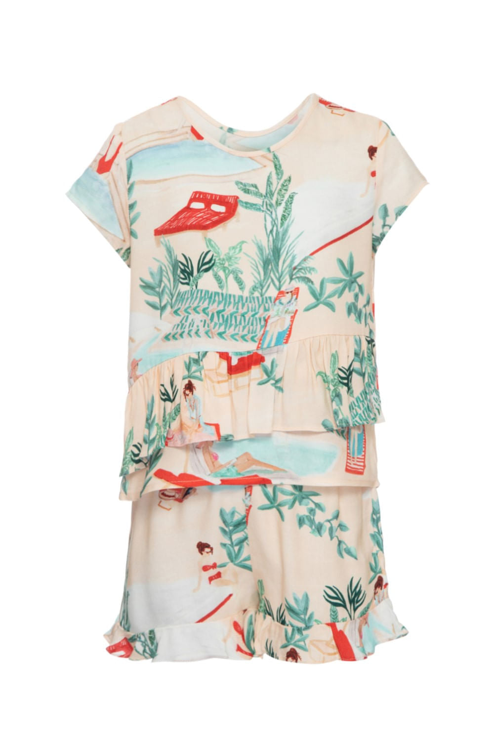 PIJAMA CURTO SALINE INFANTIL BEGE