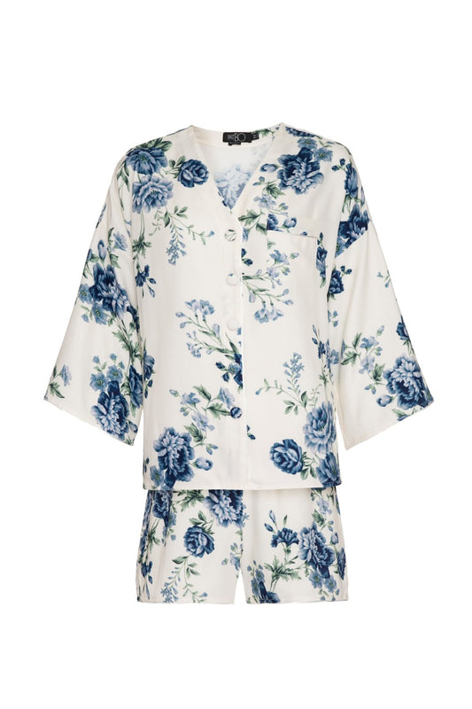 PIJAMA CURTO FLORAL OLGA OFF WHITE