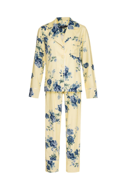 PIJAMA LONGO FLORAL OLGA  AMARELO