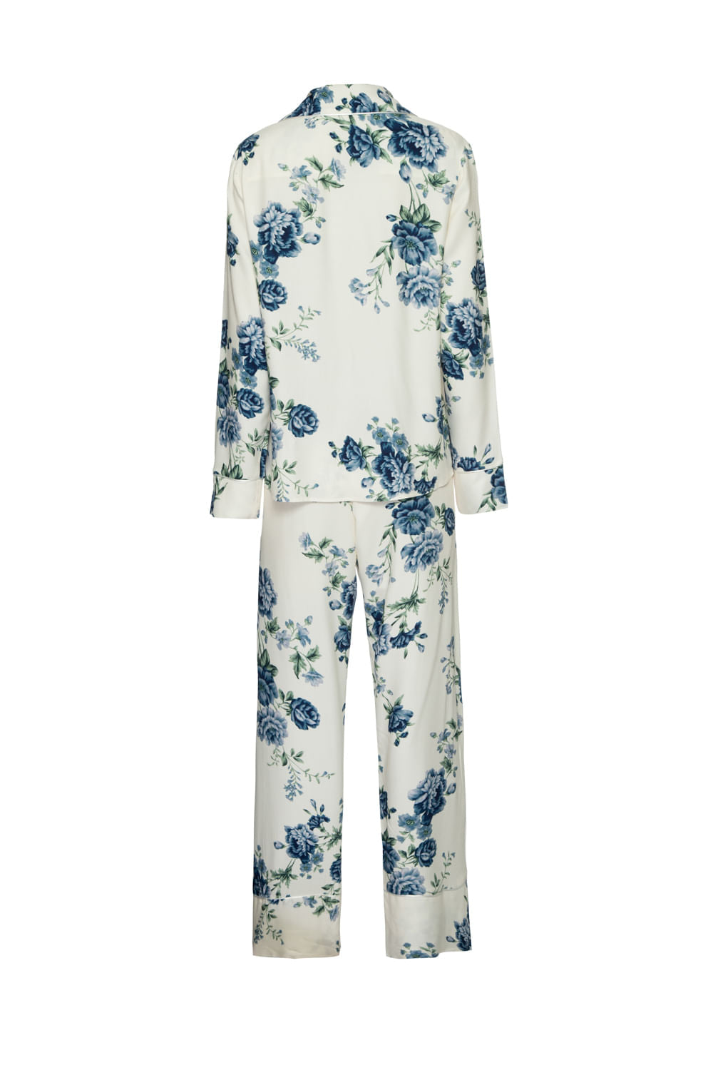 PIJAMA LONGO FLORAL OLGA  OFF WHITE
