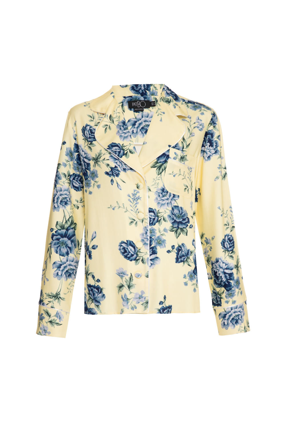 PIJAMA LONGO FLORAL OLGA  AMARELO