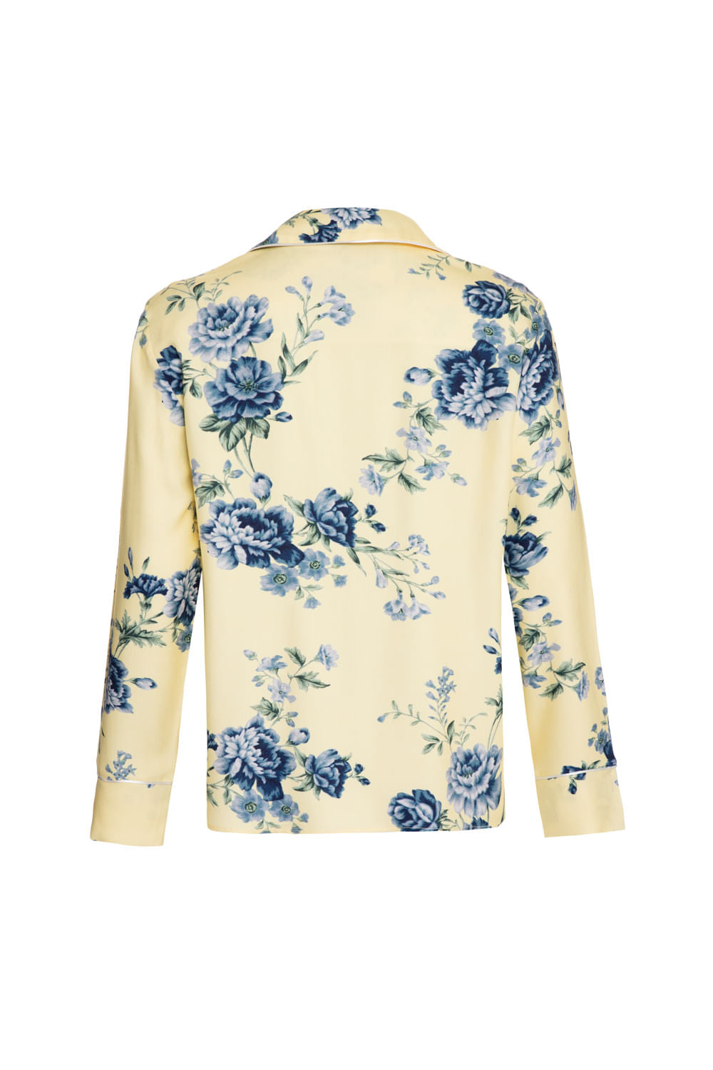 PIJAMA LONGO FLORAL OLGA  AMARELO