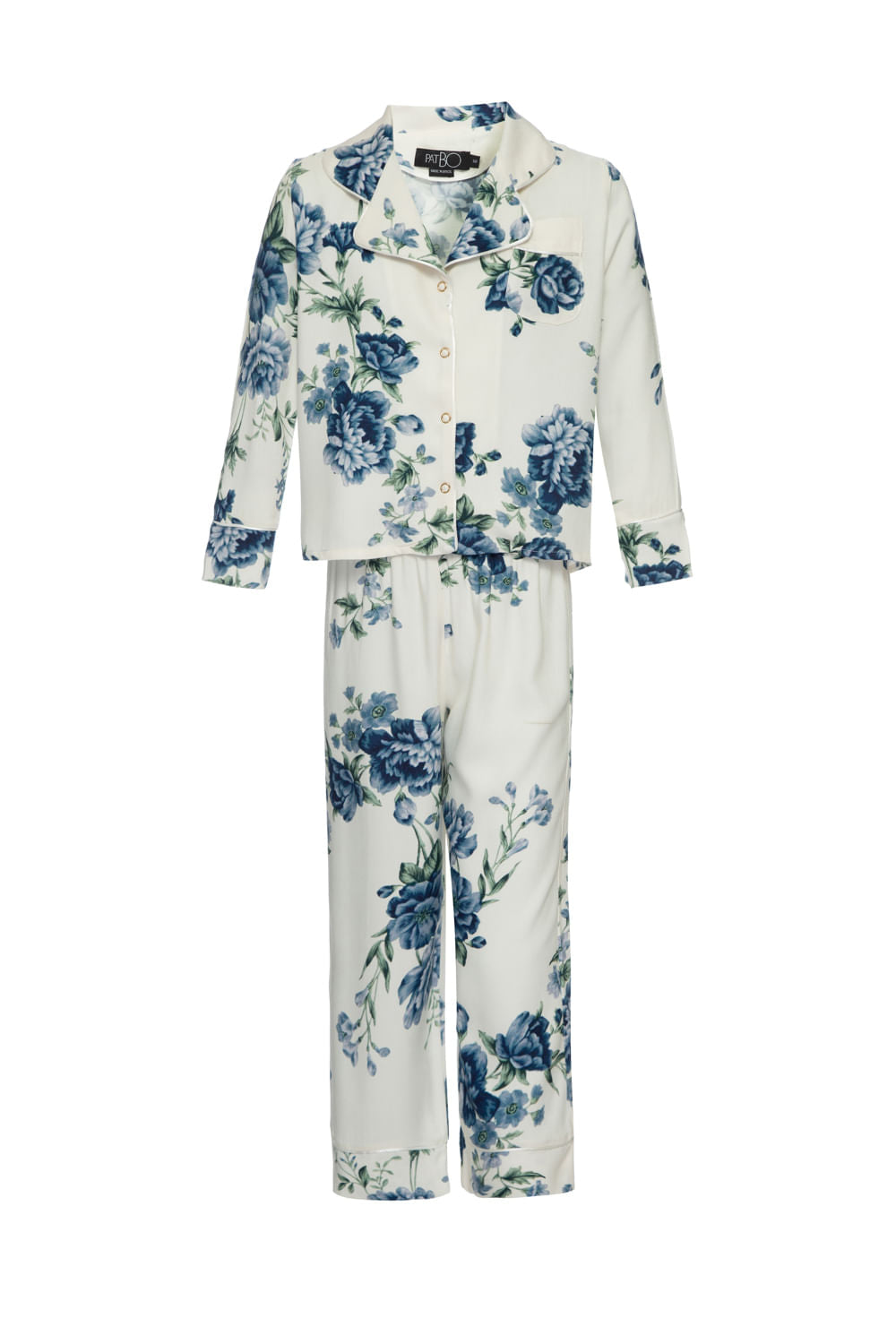 PIJAMA LONGO FLORAL OLGA INFANTIL OFF WHITE