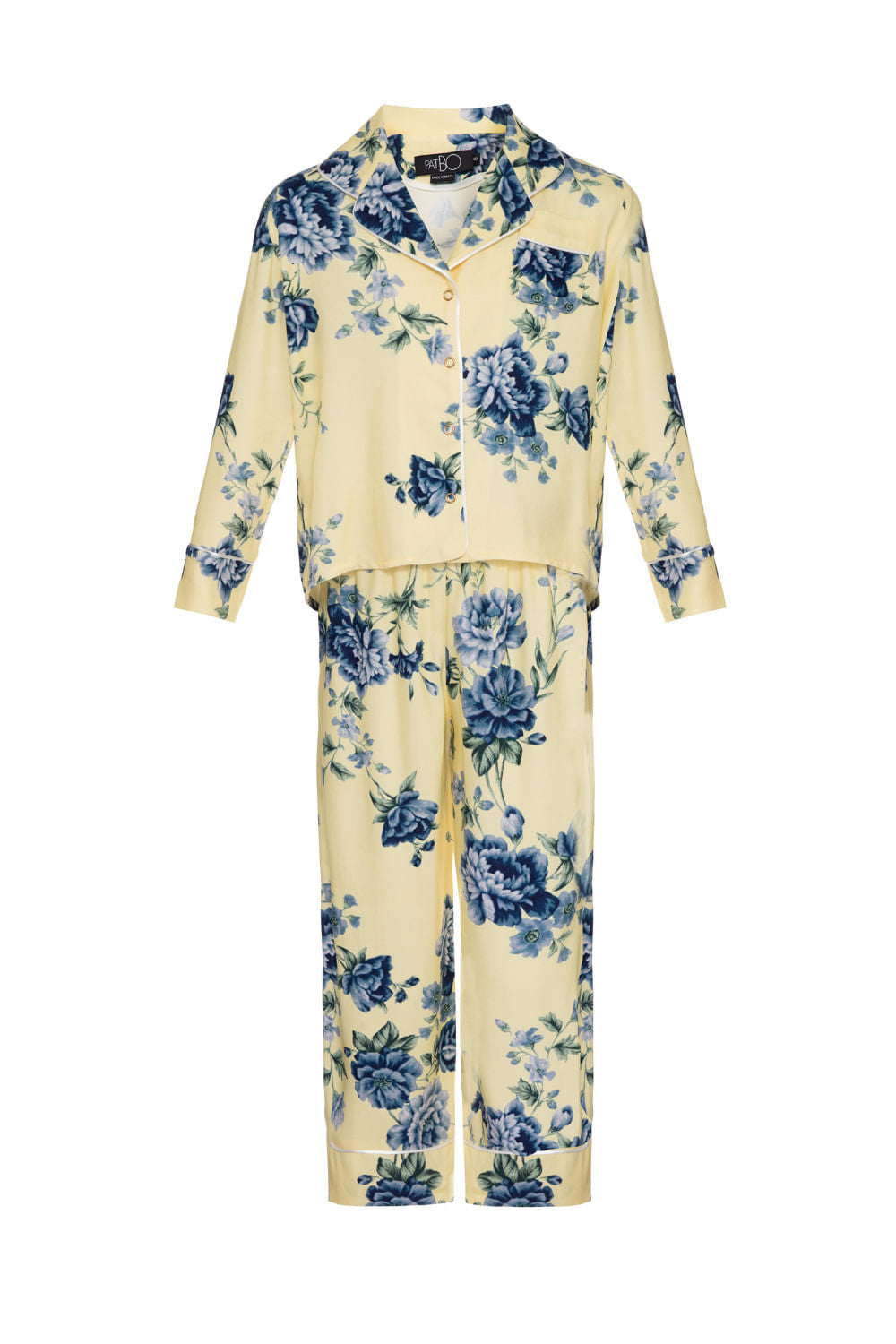 PIJAMA LONGO FLORAL OLGA INFANTIL AMARELO